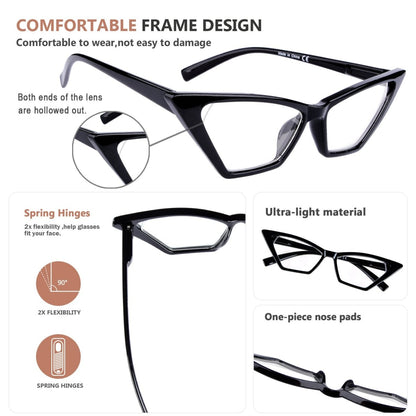 10 Pack Cat Eye Reading Glasses Stylish Readers with High Vision R2131 - Gr8sight