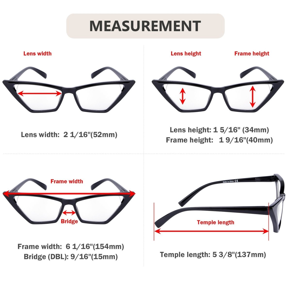 10 Pack Cat Eye Reading Glasses Stylish Readers with High Vision R2131 - Gr8sight