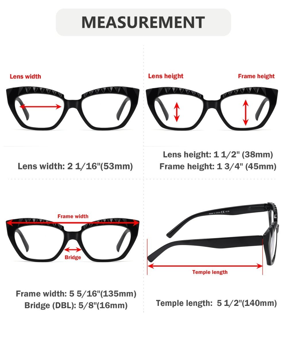 10 Pack Cat - eye Stylish Reading Glasses with Spring Hinges R2133 - Gr8sight