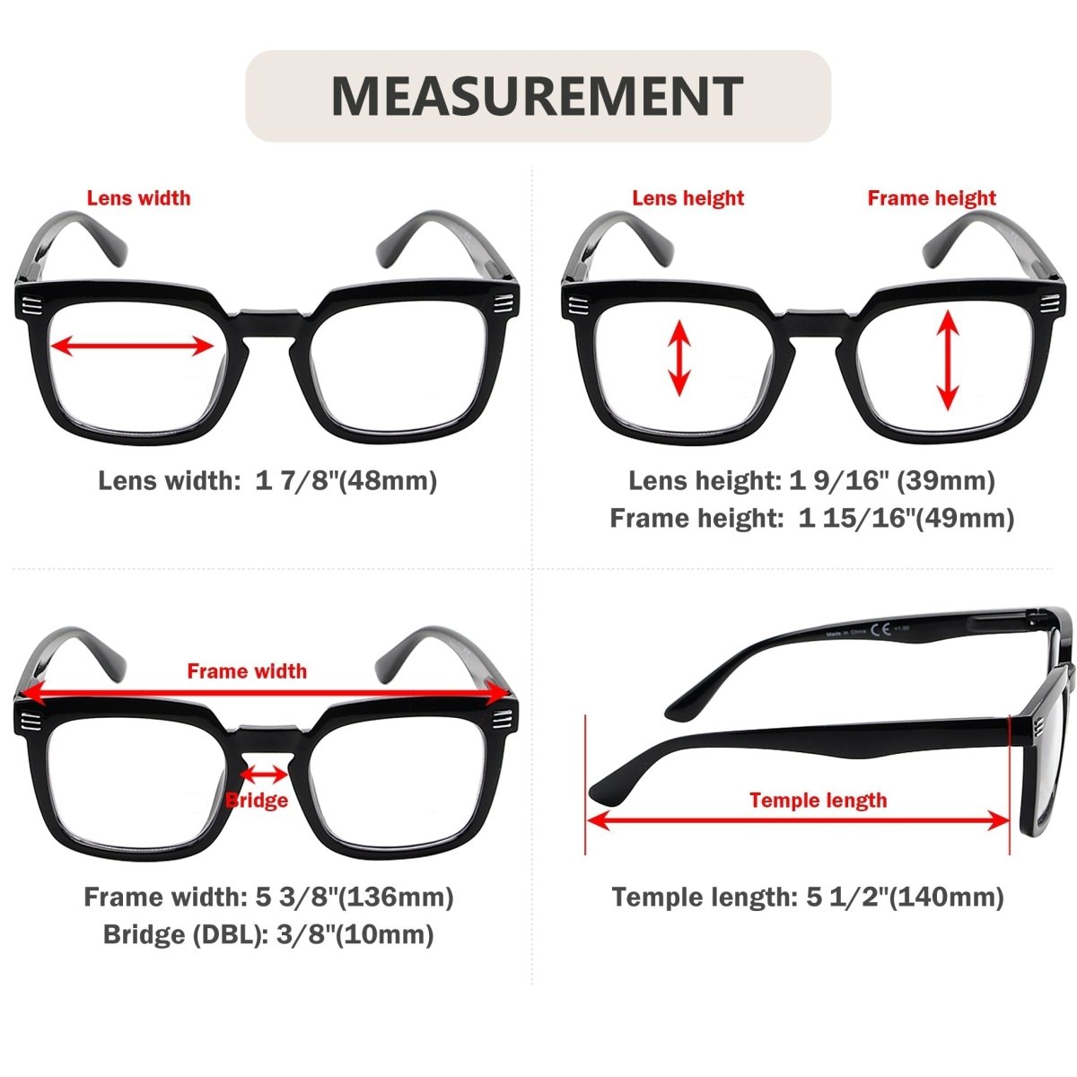 10 Pack Comfort Modern Square Reading Glasses R2104 - Gr8sight