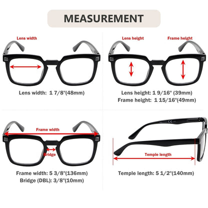 10 Pack Comfort Modern Square Reading Glasses R2104 - Gr8sight