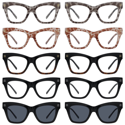 10 Pack Fashionable Cat - eye Reading Glasses R2111 - Gr8sight