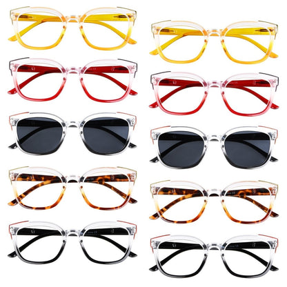 10 Pack Fashionable Reading Glasses Include Two Sunglasses R2114 - Gr8sight