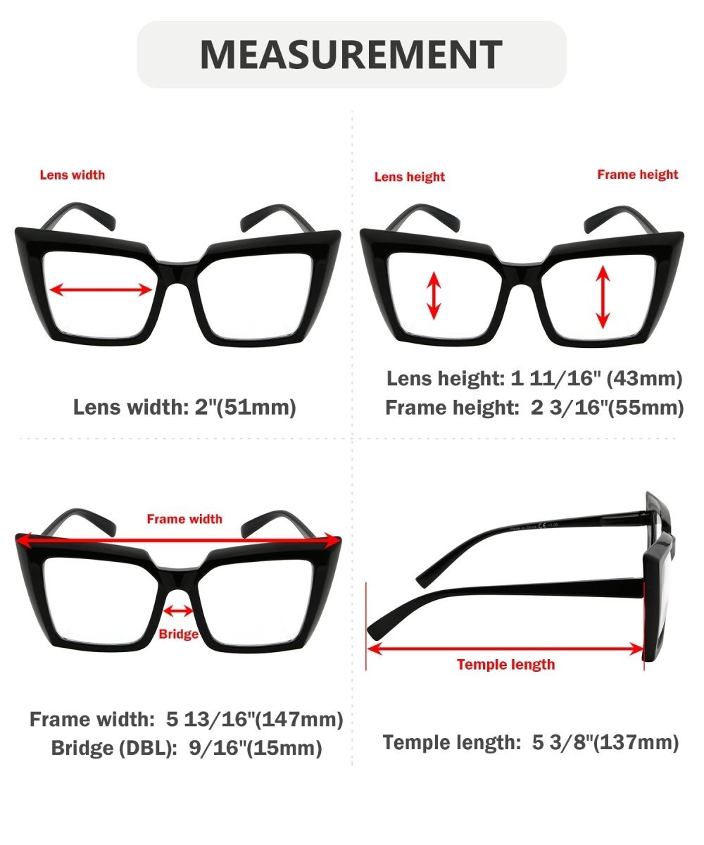 10 Pack Large Frame Reading Glasses Oversized Readers R2141 - Gr8sight