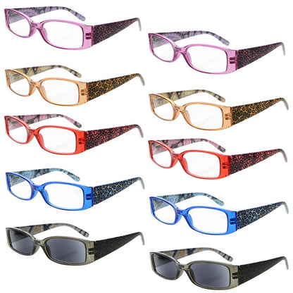 10 Pack Leopard Patterned Reading Glasses Include 2 Reading Sunglasses R040A - Gr8sight