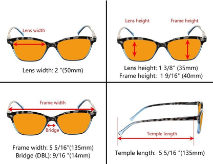 10 Pack Orange Lens Cat Eye Blue Light Blocking Reading Glasses DS9111 - Gr8sight