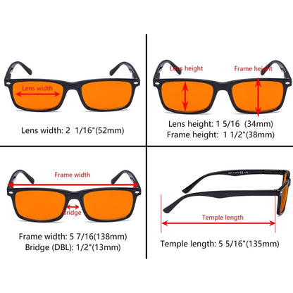 10 Pack Orange Tinted Blue Light Blocking Reading Glasses Computer Eyeglasses DSR899 - Gr8sight