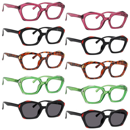 10 Pack Oval Lens Eyeglasses Fashion Design Reading Glasses R2129 - Gr8sight