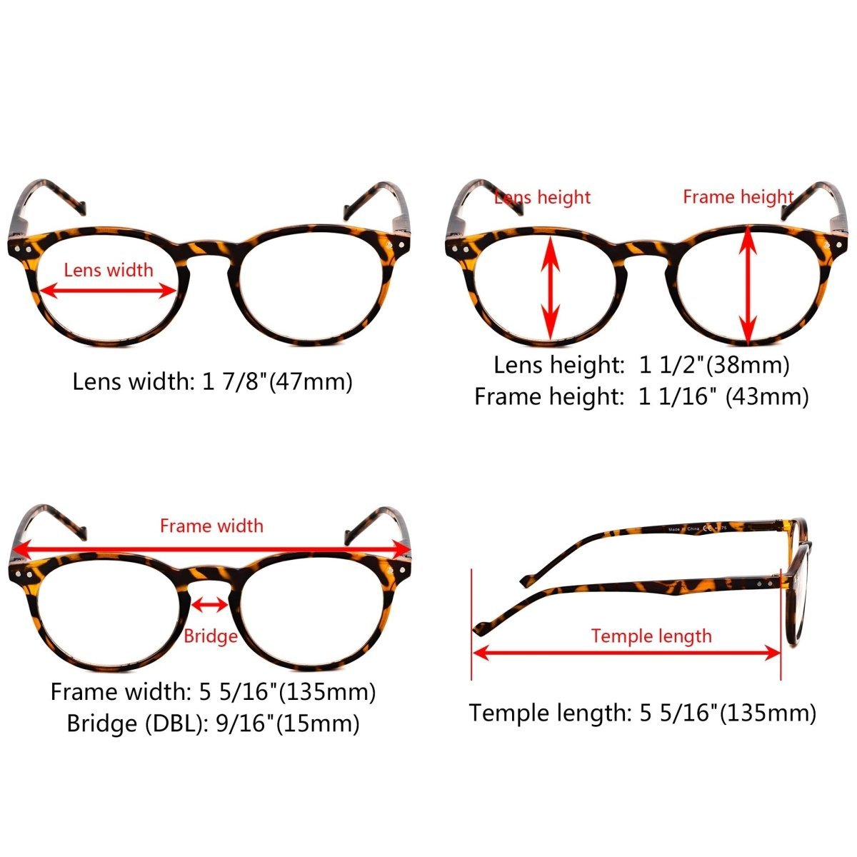 10 Pack Oval Reading Glasses Retro Ladies Round Readers R071 - Gr8sight