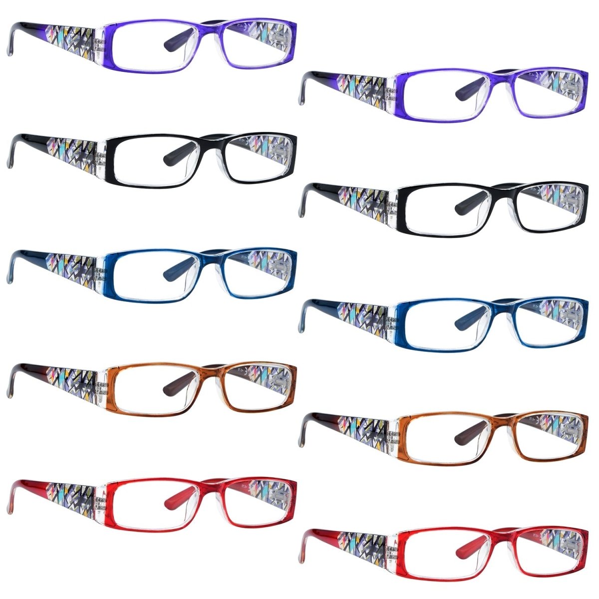 10 Pack Pattern Print Reading Glasses with Spring Hinges R006D - Gr8sight