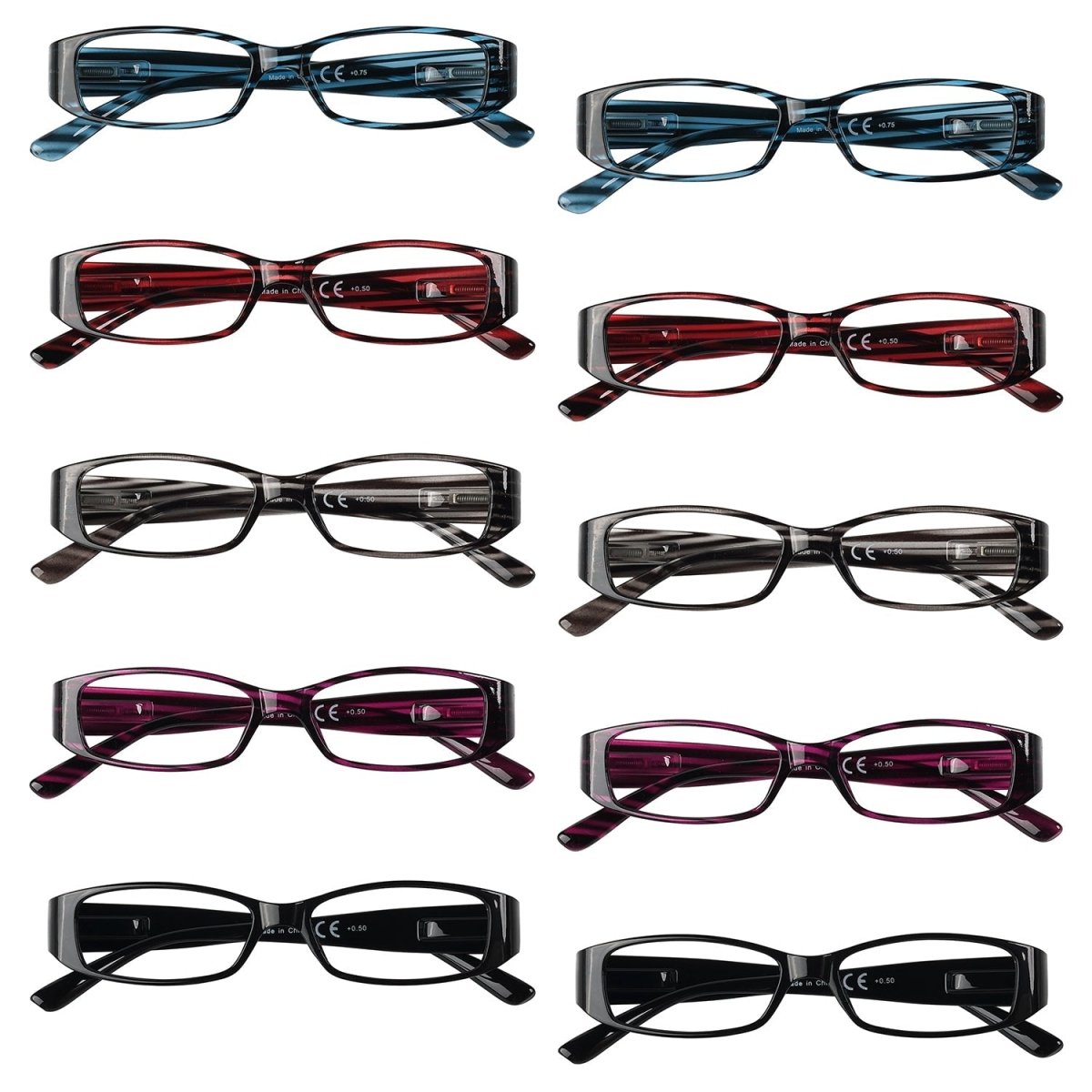 10 Pack Reading Eyeglasses Spring Hinges Readers R081 - Gr8sight