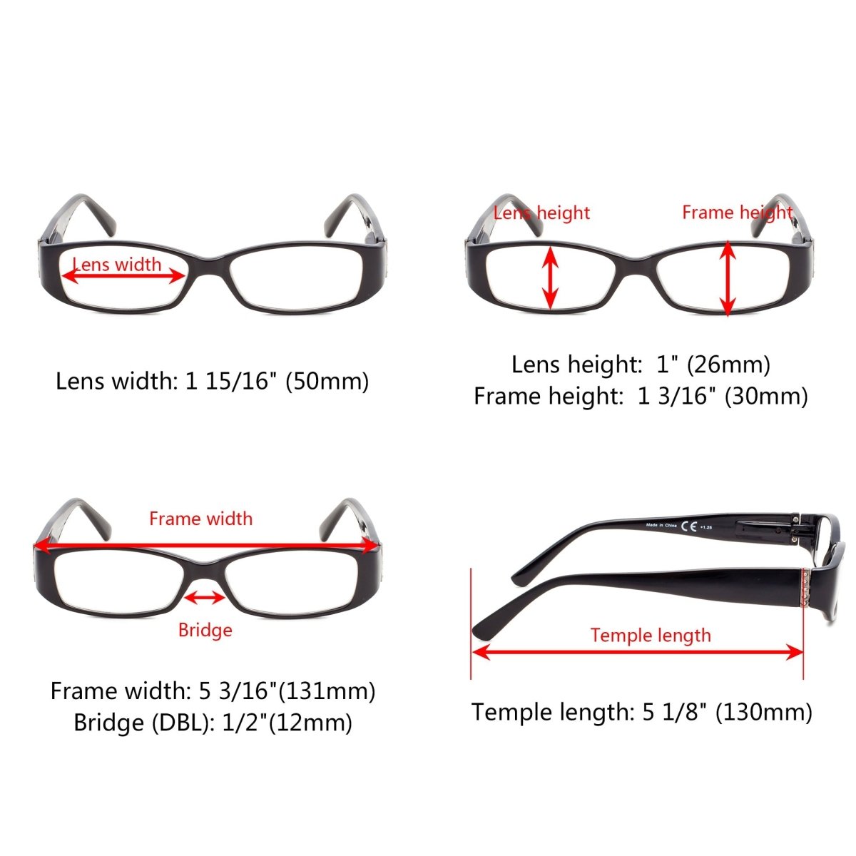 10 Pack Reading Eyeglasses Spring Hinges Readers R081 - Gr8sight