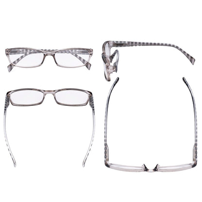 10 Pack Rectangle Reading Glasses with Stripe Arms RT1803S - Gr8sight