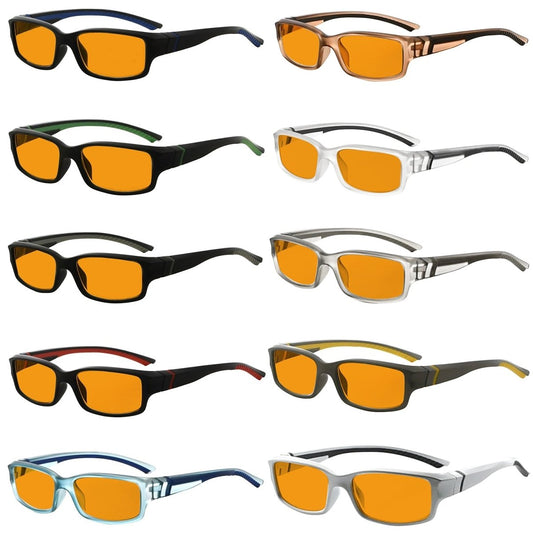 10 Pack TR90 Orange Tinted Blue Light Blocking Reading Glasses Computer Readers DSXM01 - Gr8sight