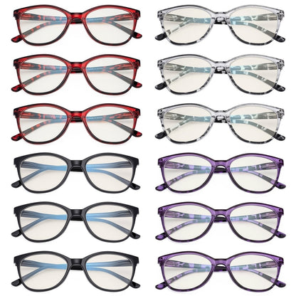 12 Pack Cat - eye Blue Light Blocking Reading Glasses UVFH1570 - Gr8sight