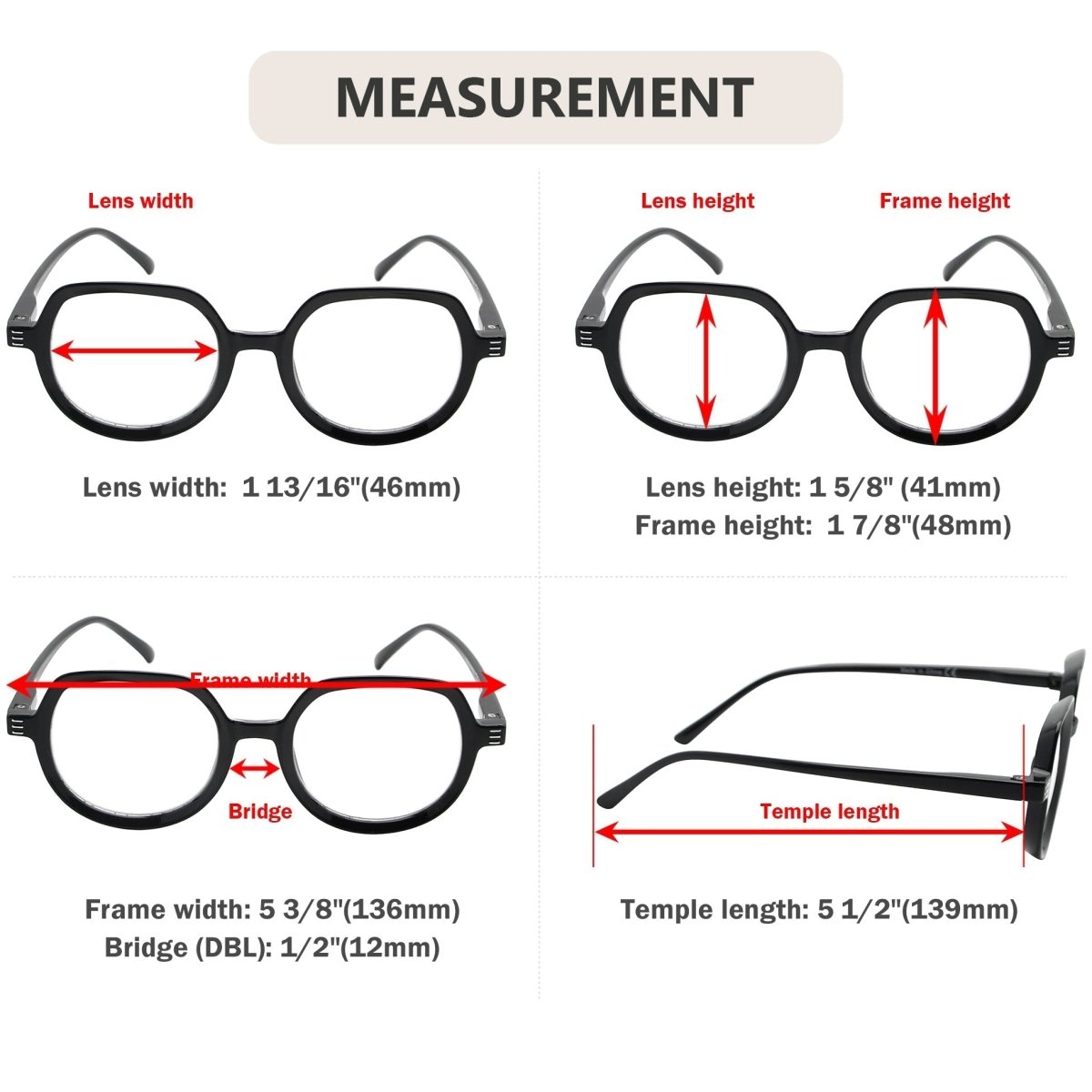 12 Pack Chic Oval Fully Magnified Reading Glasses R2016 - Gr8sight