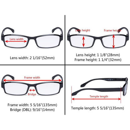 12 Pack Classic Rectangle Reading Glasses R9102 - Gr8sight