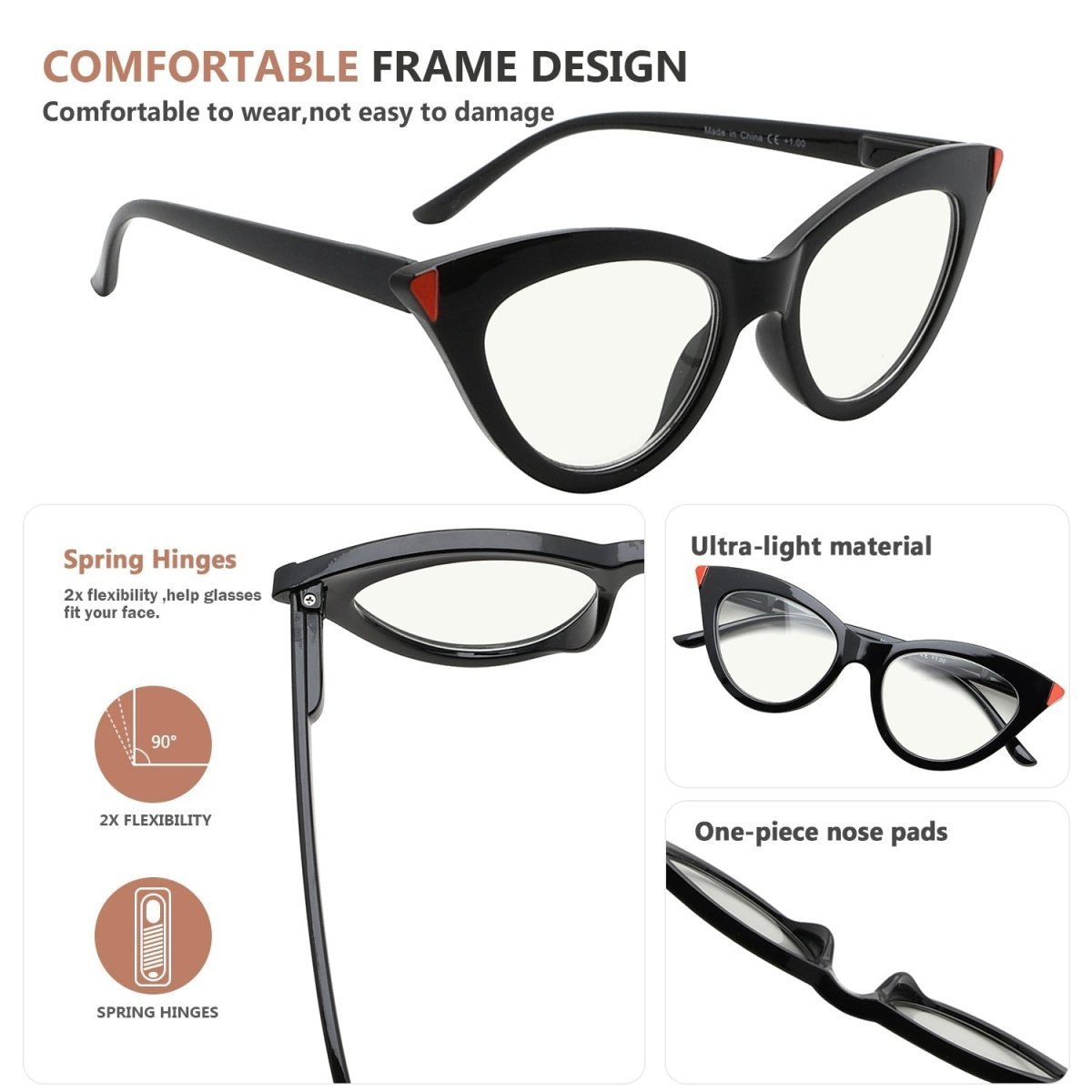 12 Pack Fashion Cat - eye Blue Light Filter Reading Glasses UV2103 - Gr8sight