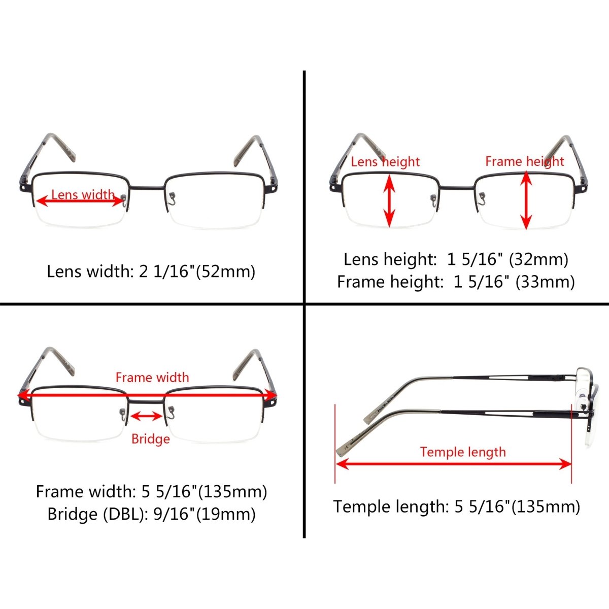 12 Pack Half - rim Metal Reading Glasses with Reading Sunglasses R15014 - Gr8sight