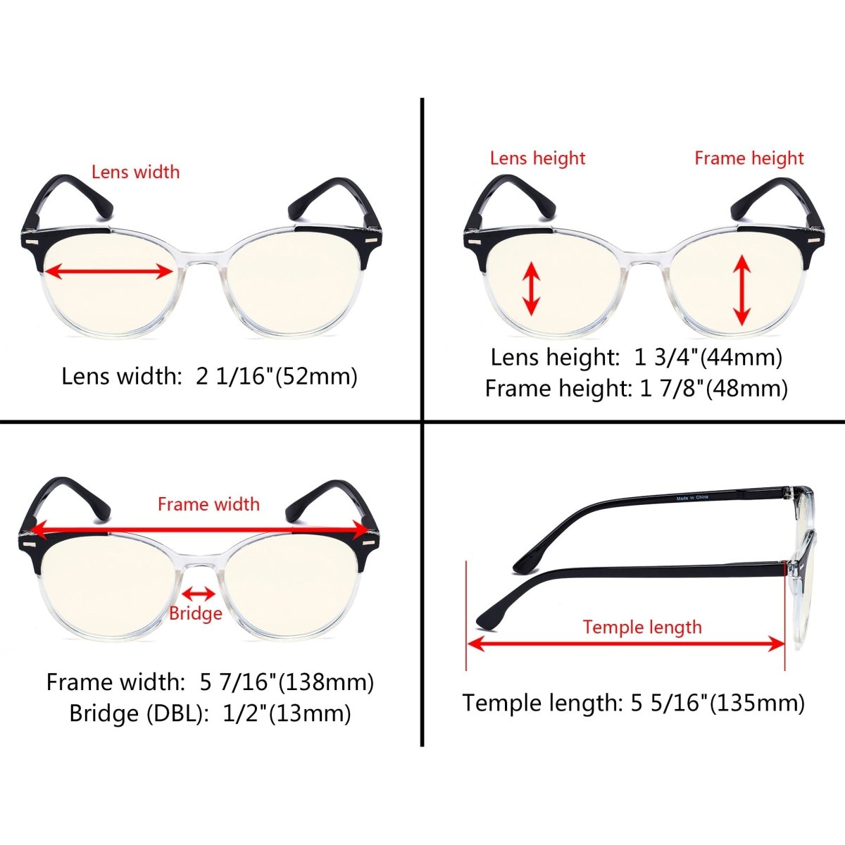 12 Pack Large Frame Blue Light Blocking Reading Glasses Computer Readers UVR9002C - Gr8sight