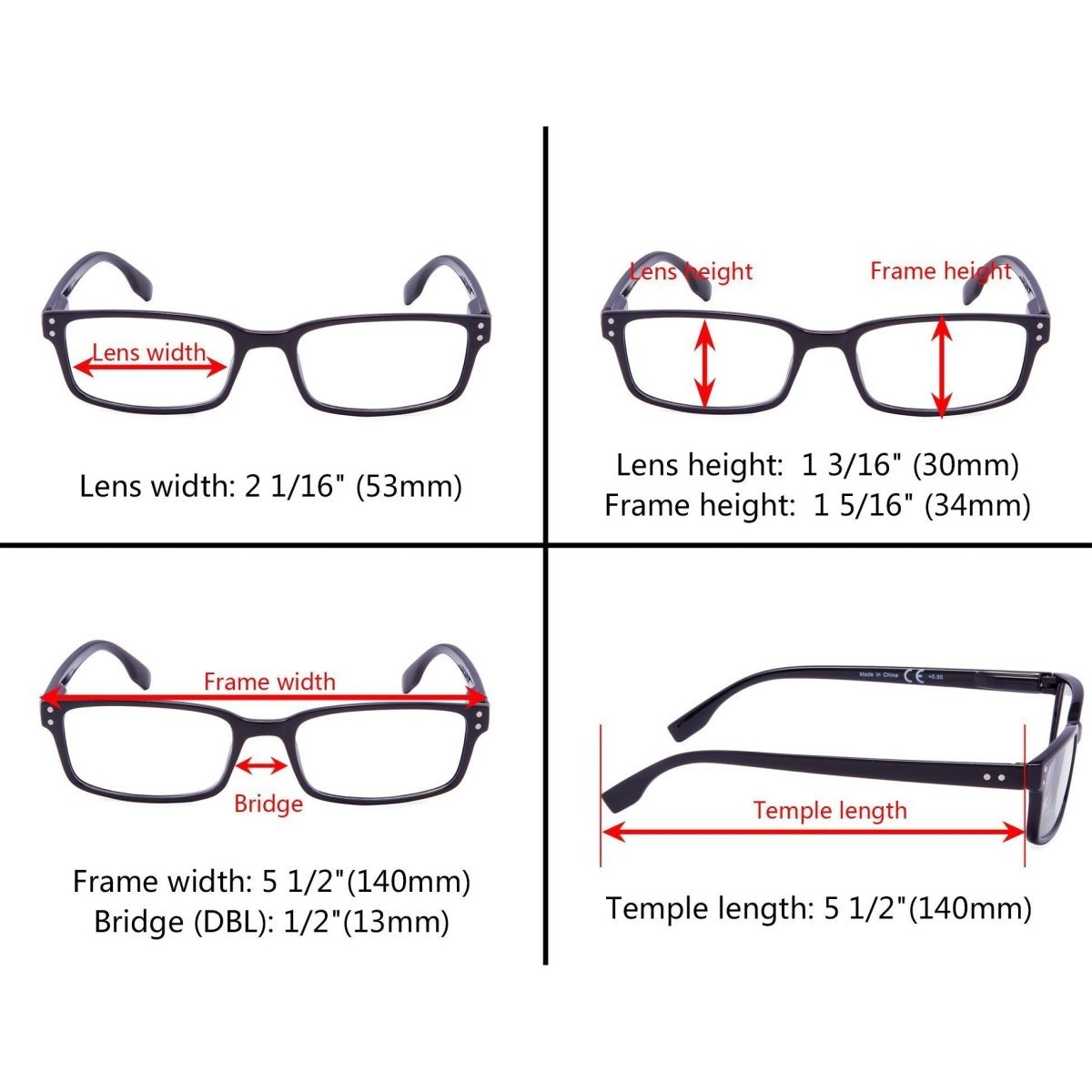 12 Pack Reading Glasses Classic Readers with Spring Hinges R097 - Gr8sight