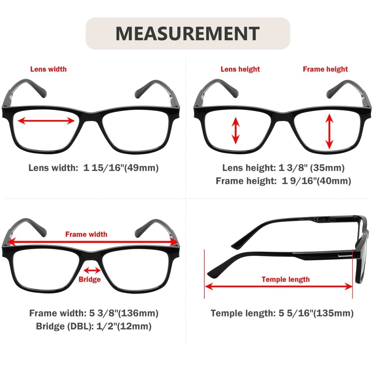 12 Pack Rectangle Chic Reading Glasses Design Readers R005N - Gr8sight