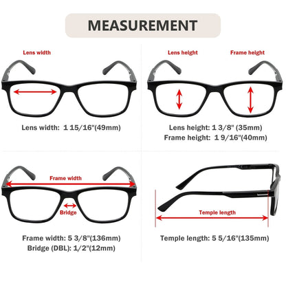 12 Pack Rectangle Chic Reading Glasses Design Readers R005N - Gr8sight