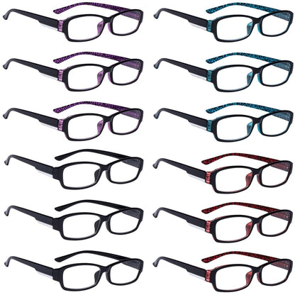 12 Pack Stylish Reading Glasses Vintage Pattern Design Readers R9105 - Gr8sight