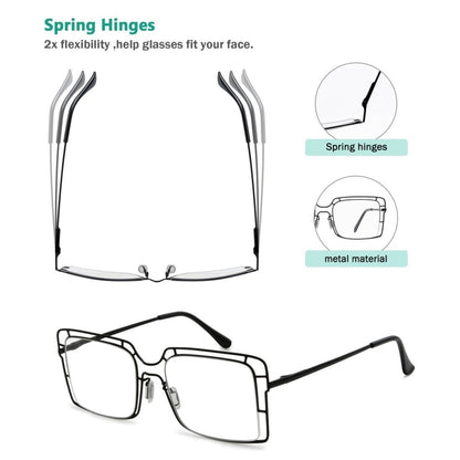 12 Pack Thin Metal Hollow Frame Reading Glasses R2301 - Gr8sight