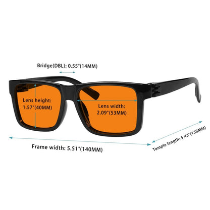 6 Pack 100% Blue Blocking Orange Glasses Nighttime Metalless Screwless Glasses NR2142 - B98 - Gr8sight