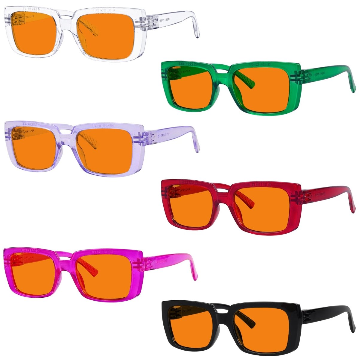 6 Pack 100% Blue Light Blocking Glasses Orange Lens Metalless Screwless NR9107 - B98 - Gr8sight