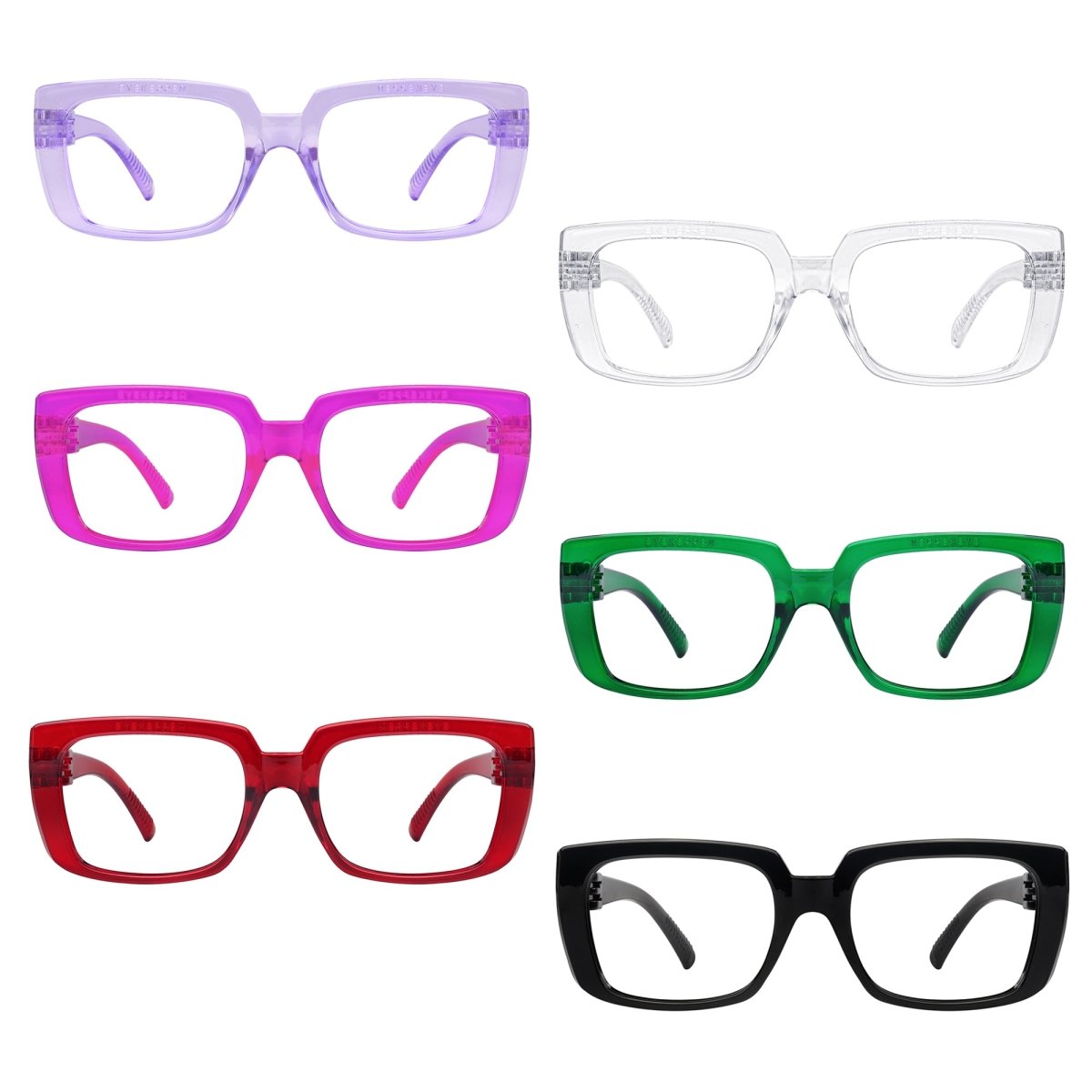 6 Pack 30% Blue Light Blocking Metalless Screwless Eyeglasses NR9107 - B15 - Gr8sight