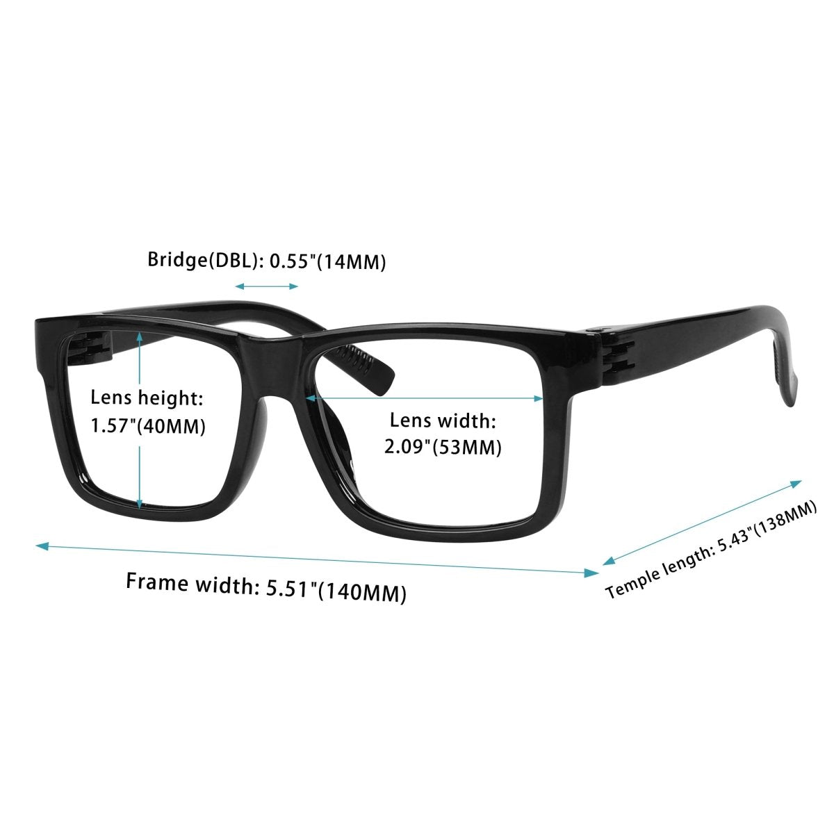 6 Pack 30% Blue Light Blocking Rectangle Metalless Glasses NR2142 - B15 - Gr8sight