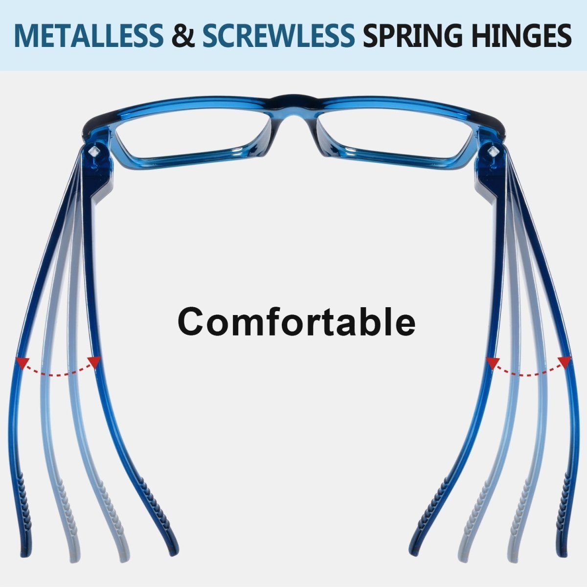 6 Pack Large Frame Thick Spring Hinge Metalless Reading Glasses NR2142 - Gr8sight