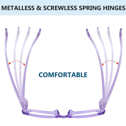 6 Pack Metalless Thicker Spring Hinge Reading Glasses NR9107 - Gr8sight