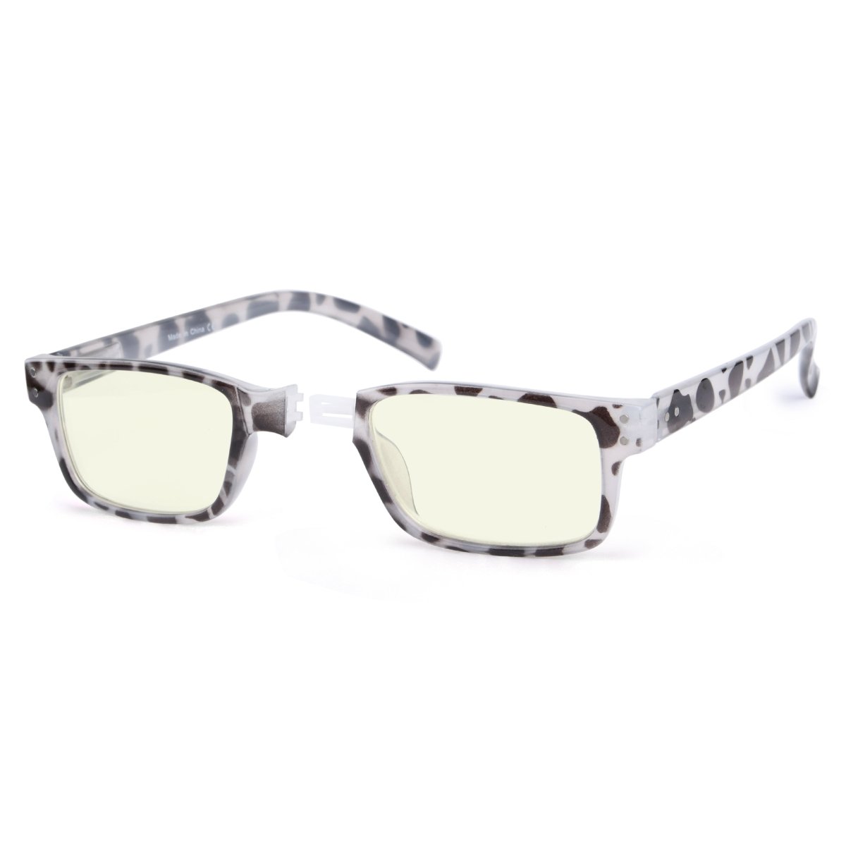 (Must Buy Both Eye) Custom Computer Glasses with Different Power - Grey Tortoise Frame - Gr8sight