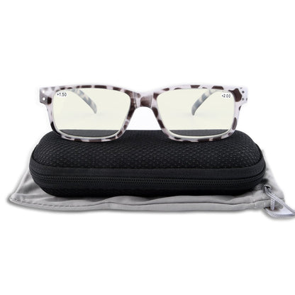 (Must Buy Both Eye) Custom Computer Glasses with Different Power - Grey Tortoise Frame - Gr8sight