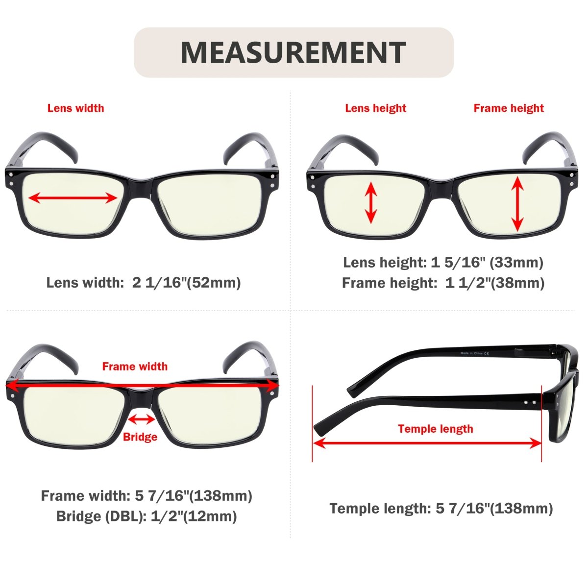 (Must Buy Both Eye) Custom Computer Glasses with Different Power - Grey Tortoise Frame - Gr8sight