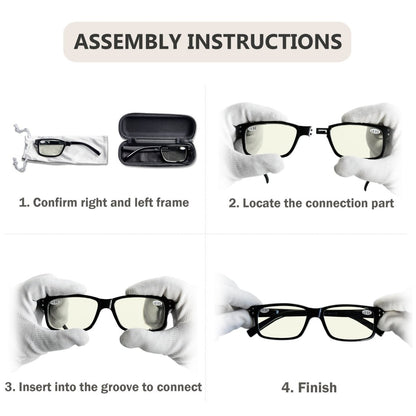 (Must Buy Both Eye) Custom Computer Glasses with Different Power - Grey Tortoise Frame - Gr8sight